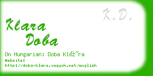 klara doba business card